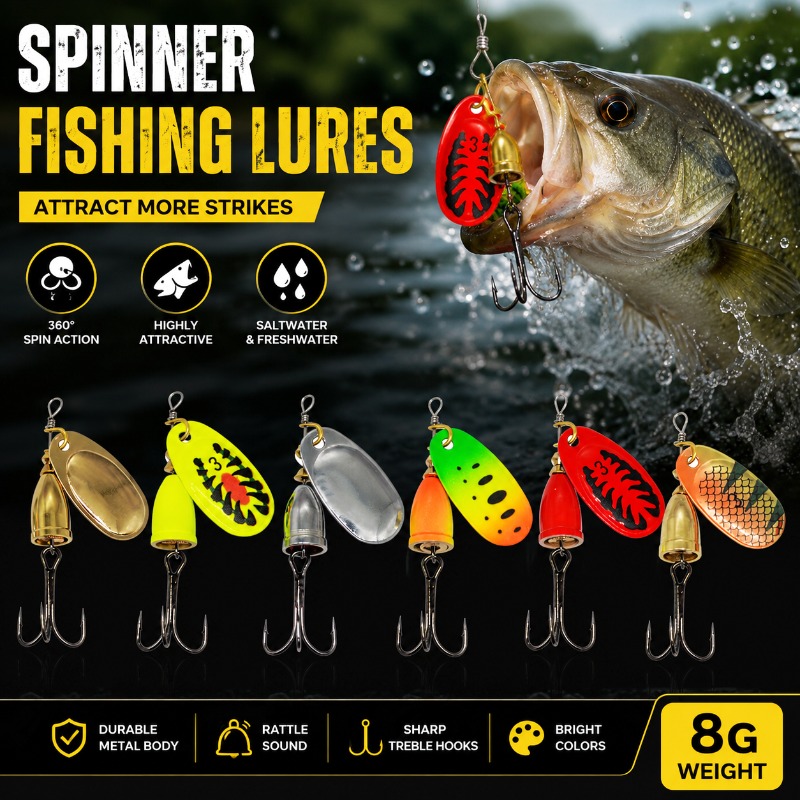 Fishing Lure Blade Bait - Вращающаяся приманка-спиннер 8 г с металлическим