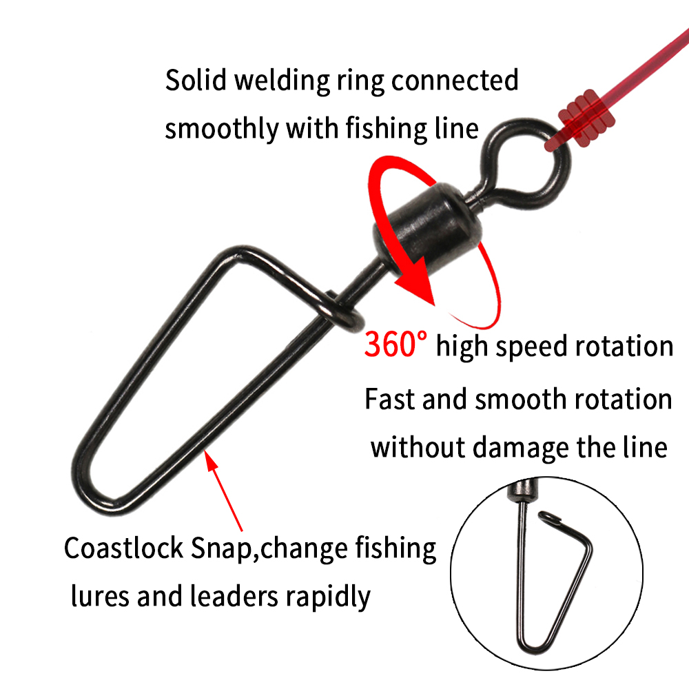 20 штук # Вертлюг-карабин 12-1 – обзор и цена Fishing Lure Accessories