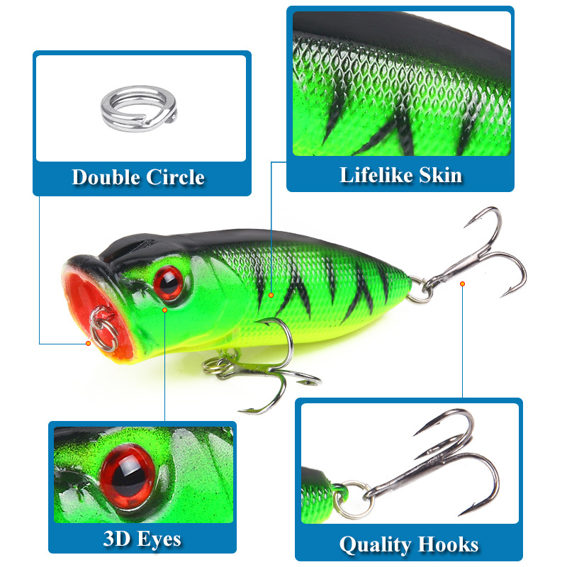 6 шт. 6 цветов (мешок opp)/5 ш – обзор и цена Fishing Lure Topwater